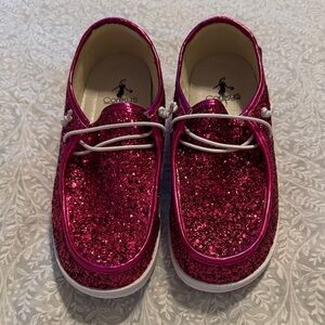 Corkys Women's Pink Glitter‎ Slip Ons Size 8
